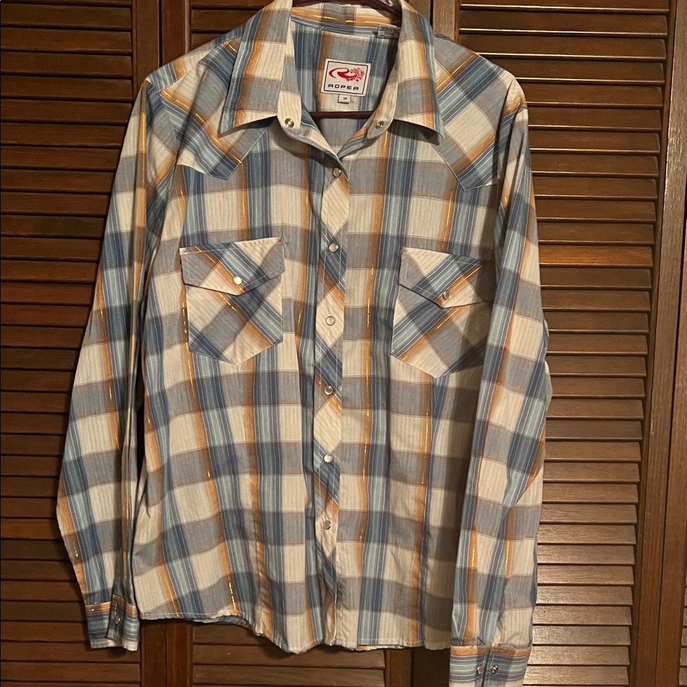 Roper Blue and White Plaid Shirt